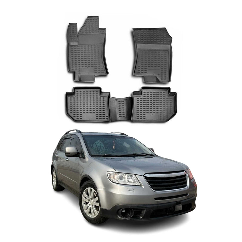 OMAC Gummimatten Fußmatten für Subaru Tribeca 2008-2014 TPE Automatte Schwarz 4x