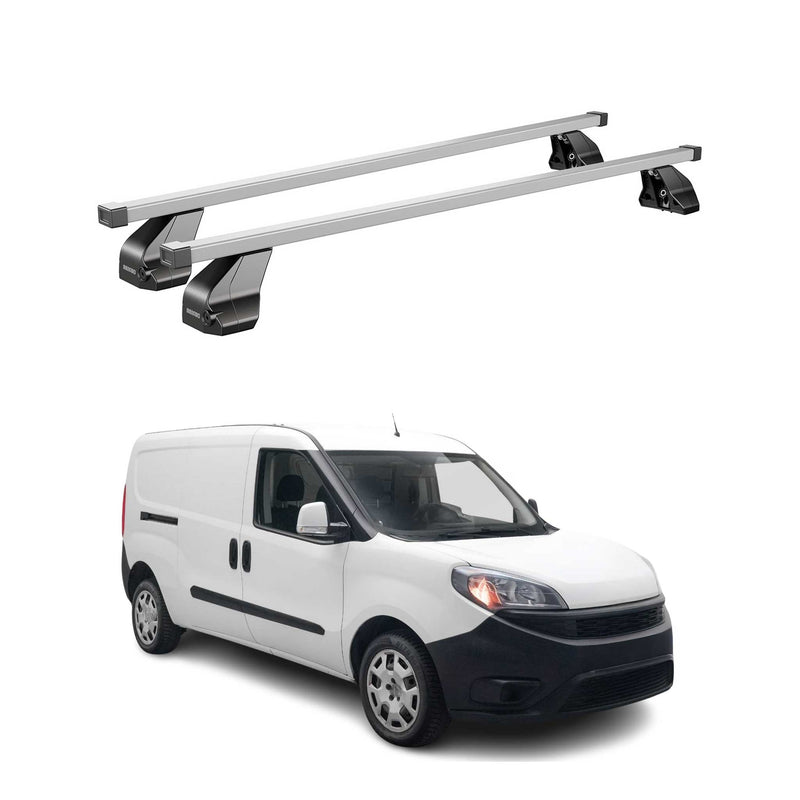 Menabo Dachträger Grundtäger für Fiat Doblo Maxi 2015-2024 75kg Stahl Silber 2x
