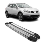 Alu Seitenschweller Trittbretter für Nissan Qashqai +2 NJ10 2008-2013 Silber 2x