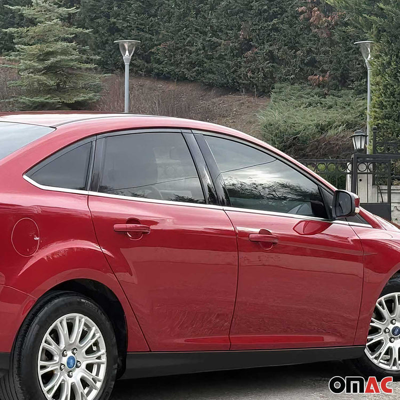 Fensterleisten Zierleisten für Ford Focus Limo 2010-2018 Edelstahl Chrom 8tlg