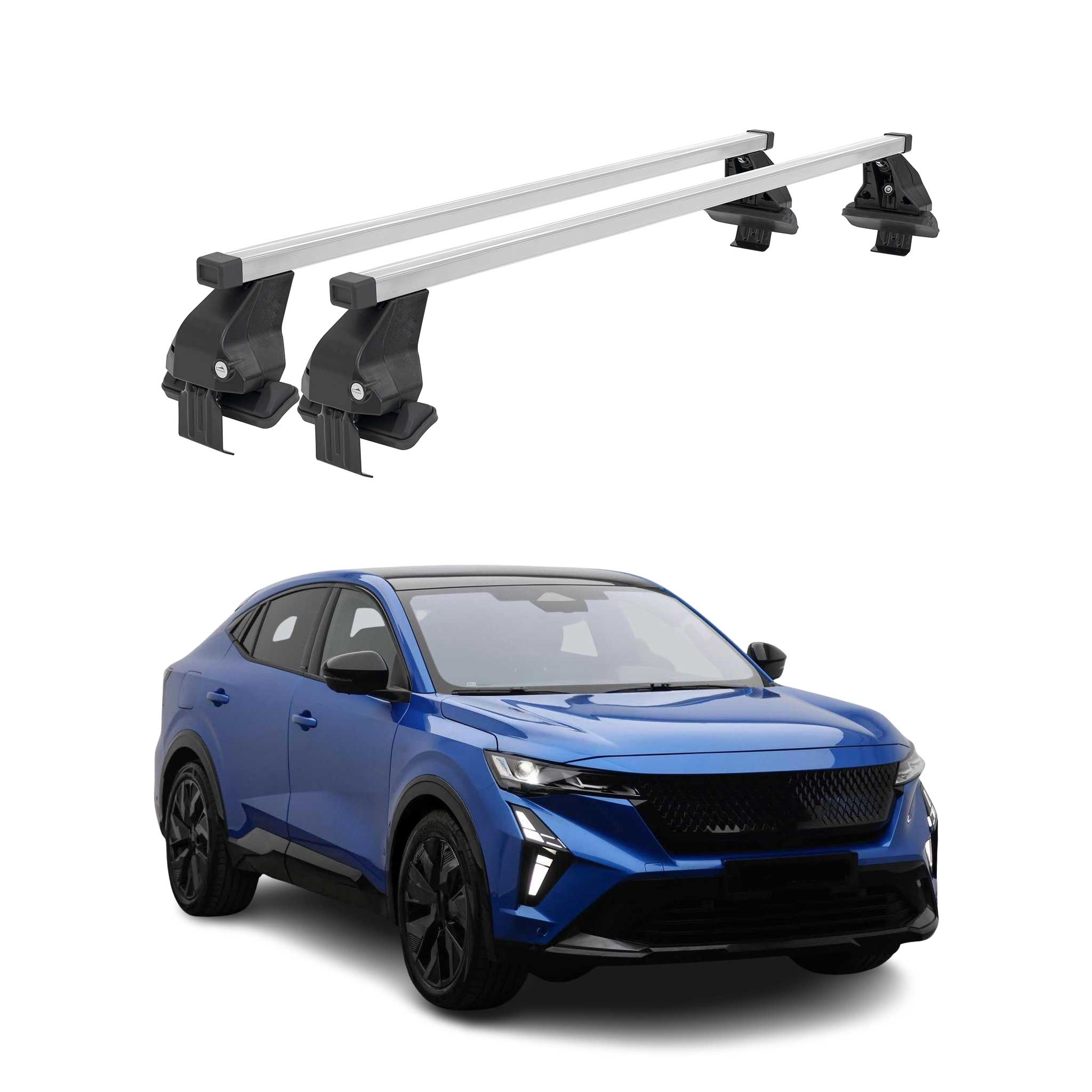 Menabo Dachträger Grundträger für Renault Rafale E-Tech 2024-2025 Stahl Grau 2x