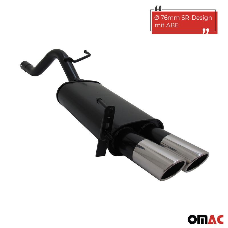 Novus Sportauspuff für Opel Corsa D 2x76mm SR-Design Endschalldämpfer mit ABE