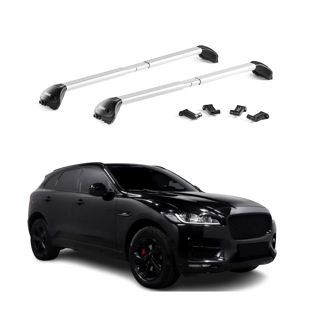 Dachträger Grundtäger für Jaguar F-Pace 2016-2025 100kg Alu Silber 2 tlg ABE