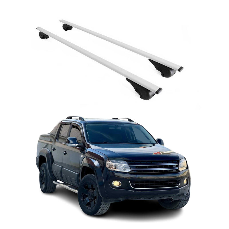 Dachträger Grundtäger für VW Amarok mk1 2010-2022 75kg Metall Silber 2 tlg