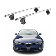 Alu Dachträger für Alfa Romeo 159 Limo Kombi 2005-2012 TÜV T-Nut 75 kg 2x Silber