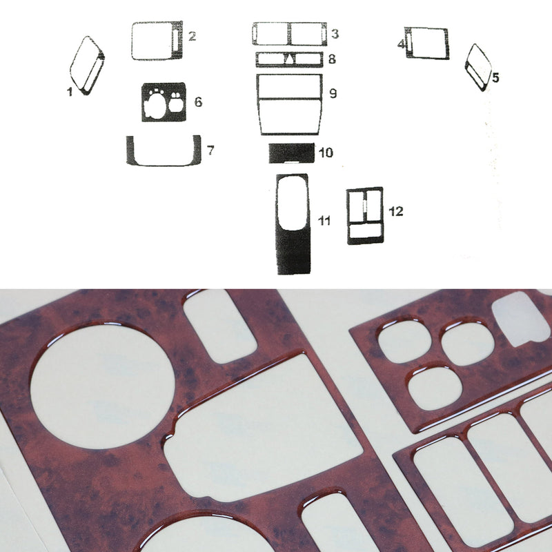 Innenraum Dekor Cockpit für Audi A6 C5 4B 1997-2001 Wurzelholz Optik 12tlg