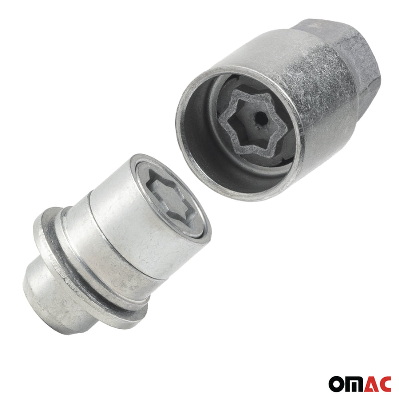 Radschloss Radschrauben Satz für Peugeot 4007 2008-2013 Silber 4x M12X1.5