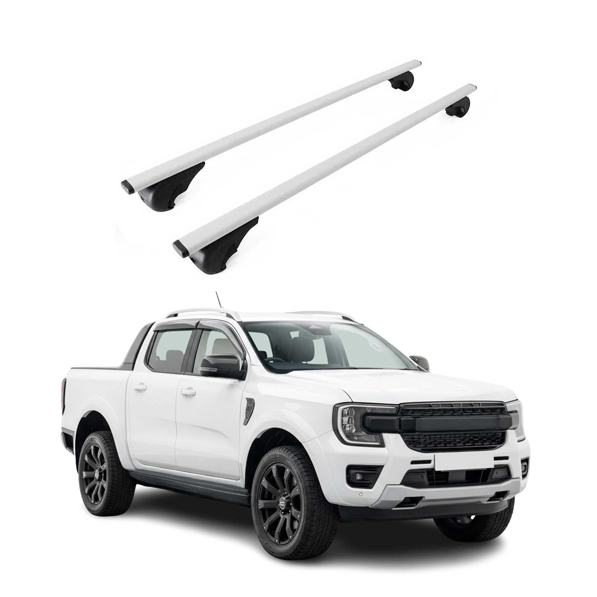 Dachträger Grundträger für Ford Ranger IV 2022-2026 Metall Silber 2tlg