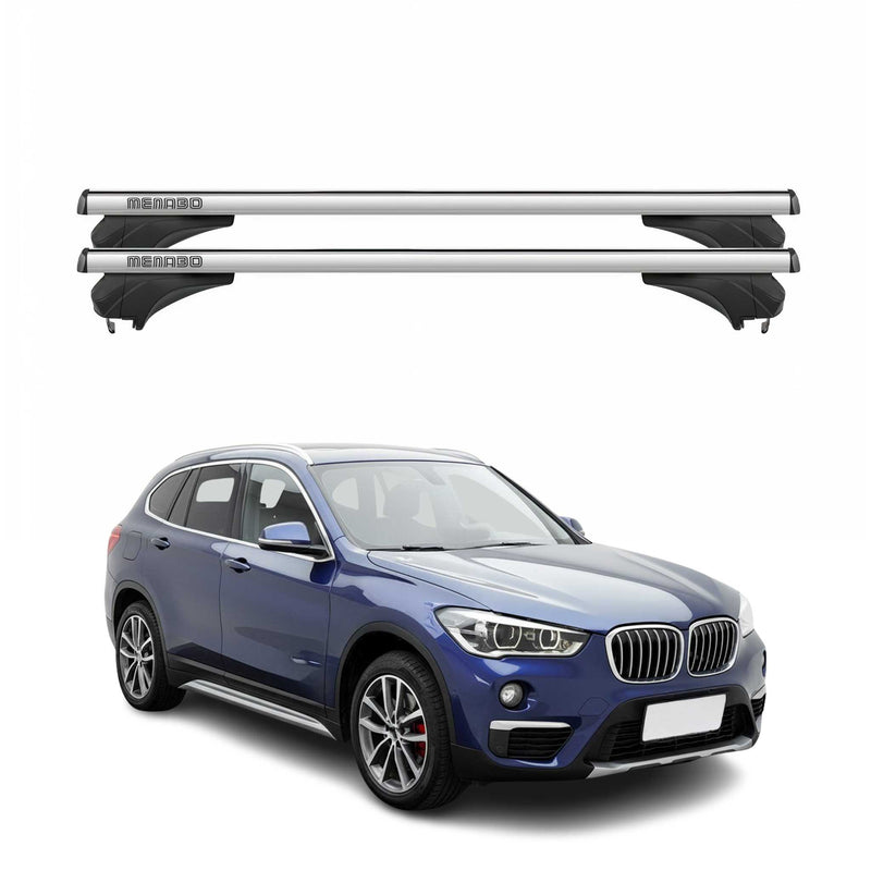 Menabo Dachträger Grundtäger für BMW X1 F48 2015-2019 Aluminium Silber 2 tlg