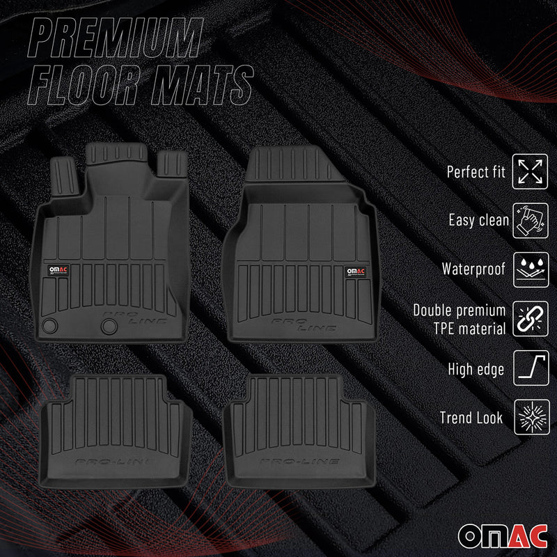 OMAC Gummi Fußmatten für Nissan Qashqai J10 2006-2014 Premium Gummi Schwarz 4tlg
