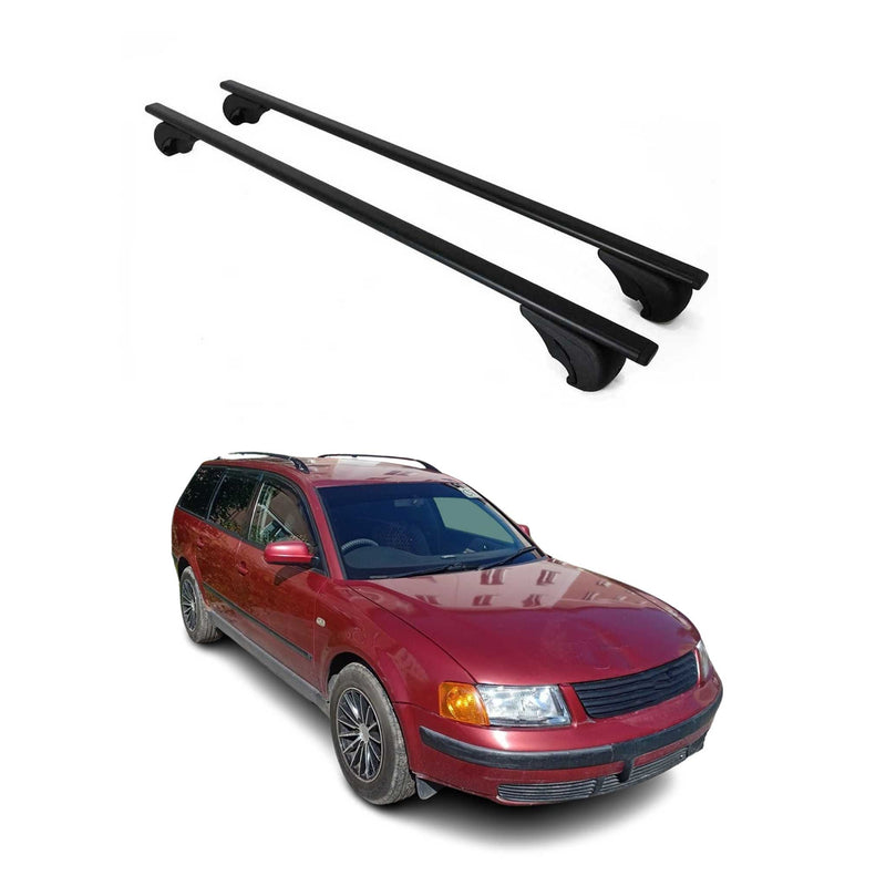 Dachträger Grundtäger für VW Passat Variant 1996-2014 75kg Metall Schwarz 2 tlg