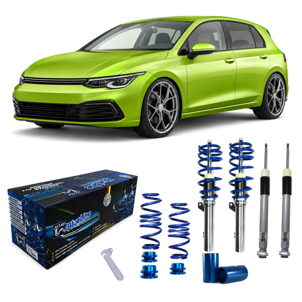 JOM BlueLine Gewindefahrwerk für VW Golf 8 2019- HA Mehrlenker 1100kg