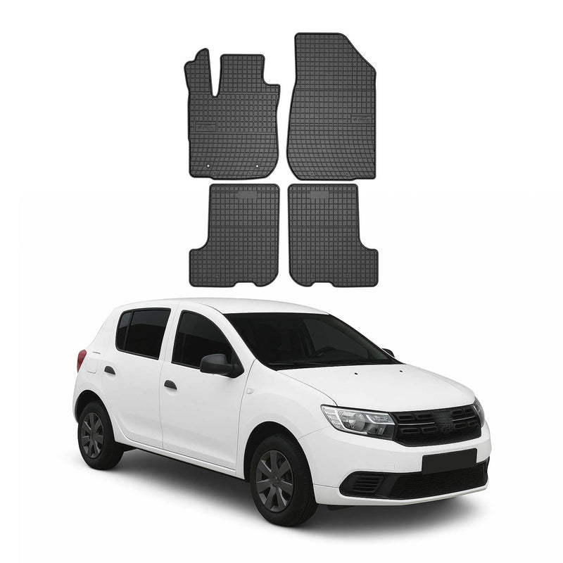 OMAC Gummi Fußmatten für Dacia Sandero 2012-2020 Automatten Gummi Schwarz 4tlg