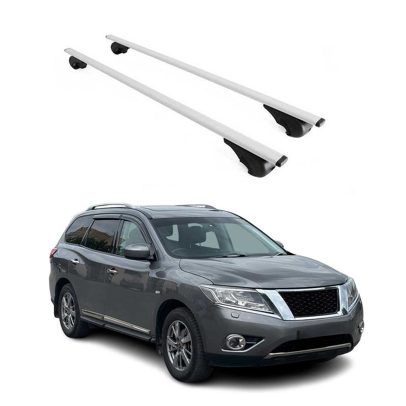 Dachträger Grundtäger für Nissan Pathfinder 2013-2025 75kg Metall Silber 2 tlg