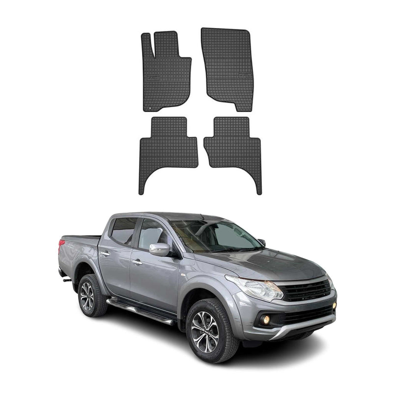 OMAC Gummi Fußmatten für Fiat Fullback Double Cab 2015-2019 Automatte Schwarz 4x