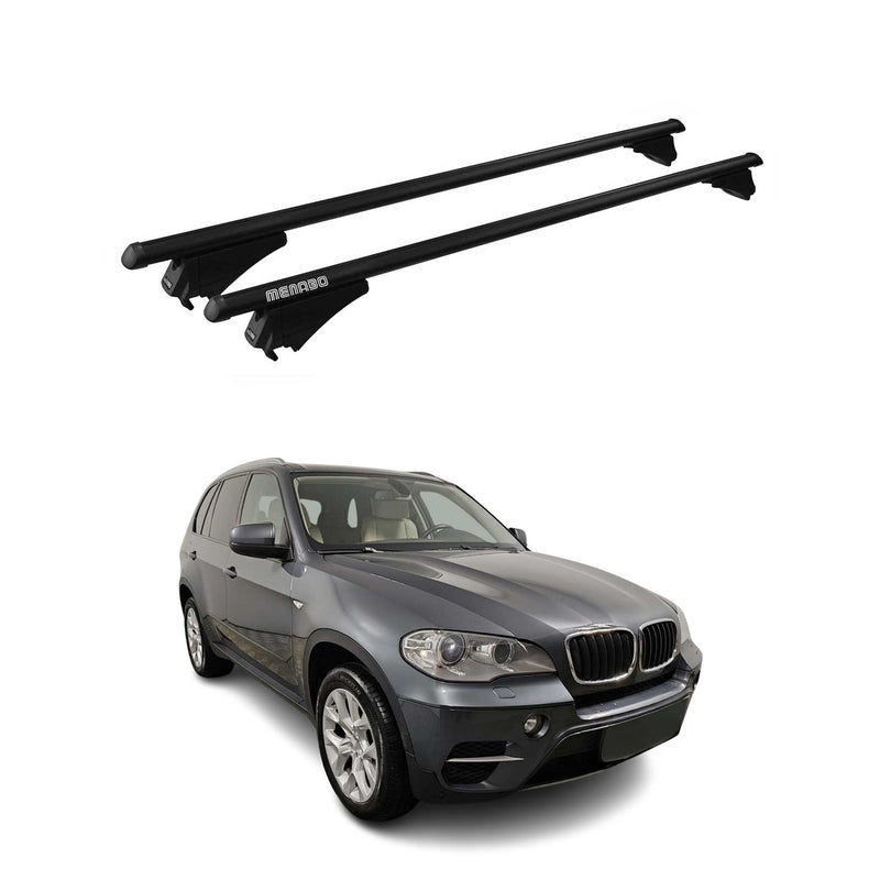 Menabo Dachträger Grundtäger für BMW X5 E70 2006-2013 75kg Alu Schwarz 2 tlg
