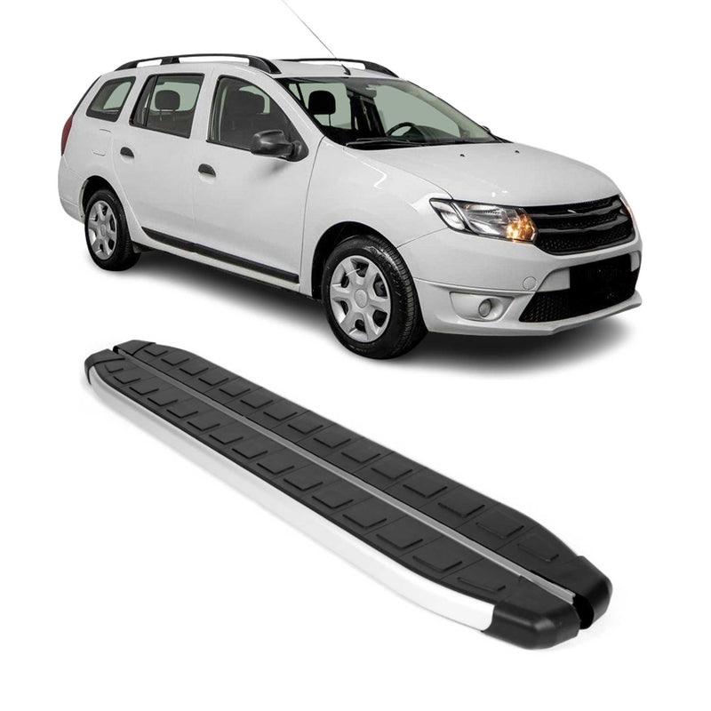 Schweller Seitenbretter Trittbretter für Dacia Logan MCV 2013-2021 Alu Schwarz