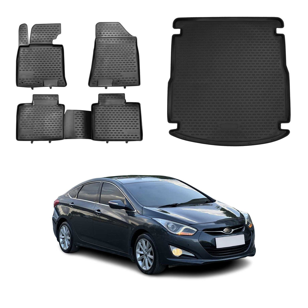 OMAC Fußmatten & Kofferraumwanne Set für Hyundai i40 Kombi 2011-2015
