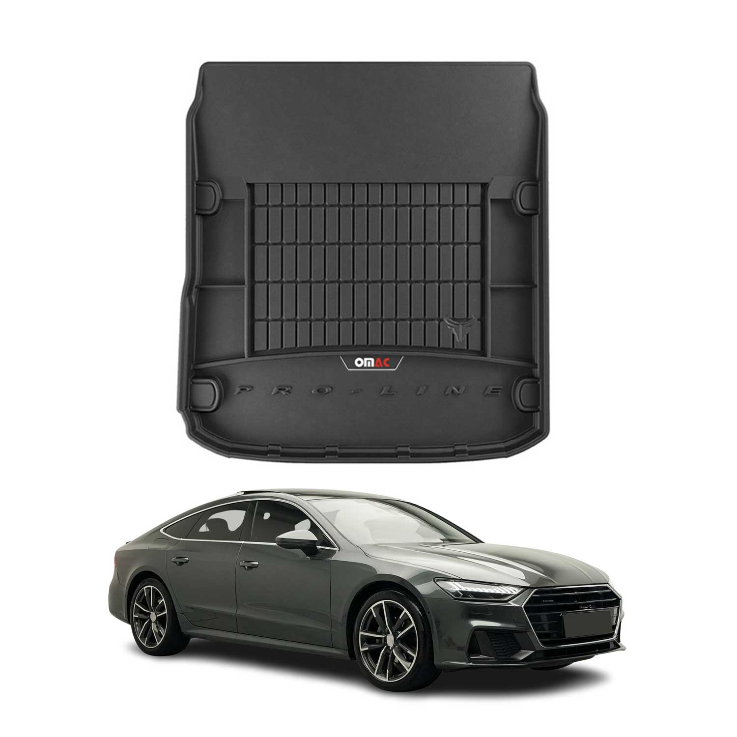 Kofferraumwanne für Audi A7 C8 Sportback 2018-2023 OMAC Premium 3D Schwarz Gummi