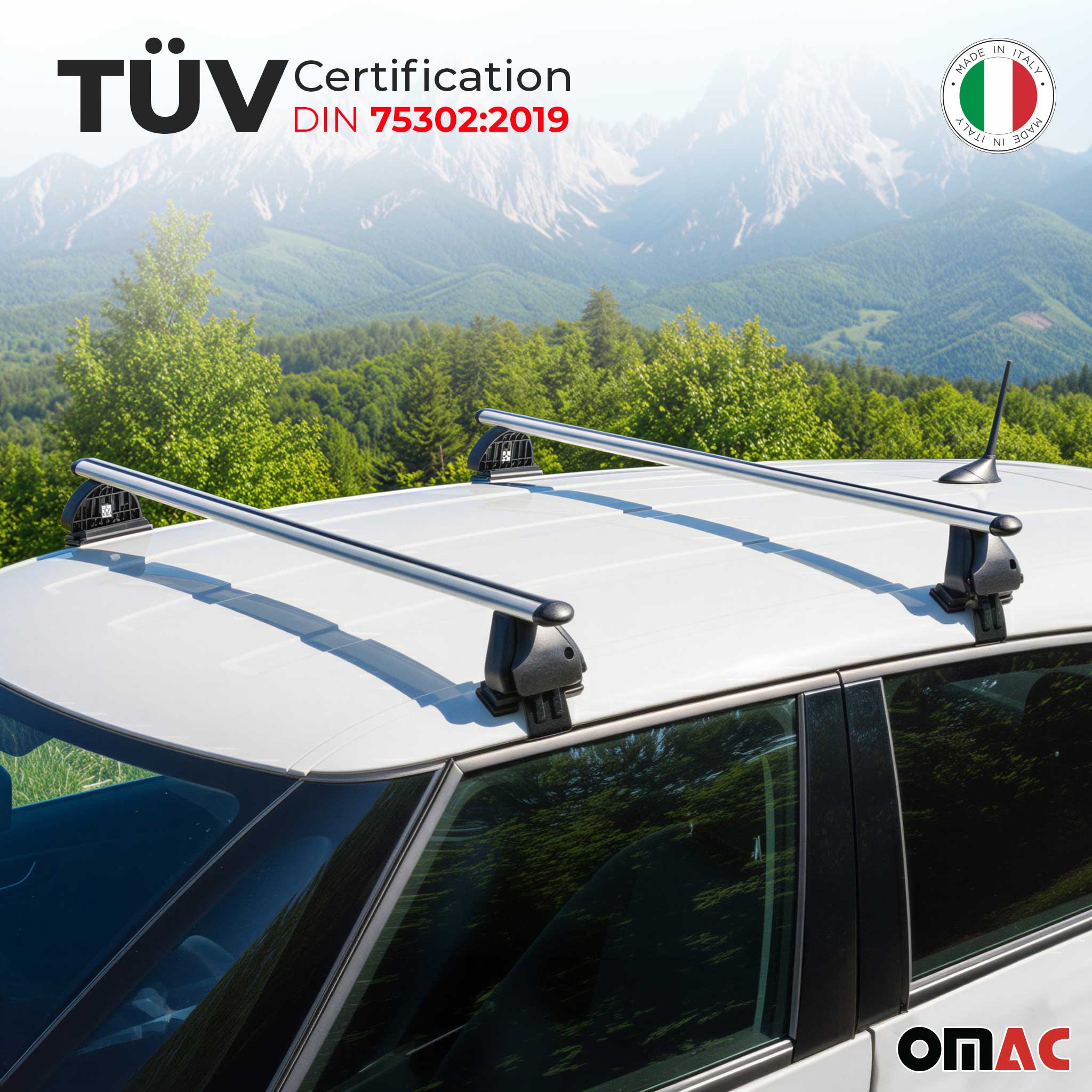 Alu Dachträger für Audi A3 8V Sportback 2012-2020 TÜV T-Nut 75 kg 2tlg Silber