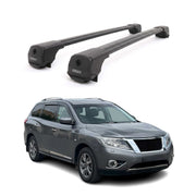 Dachträger Grundträger für Nissan Pathfinder IV 2013-2020 Aluminium Schwarz 2tlg
