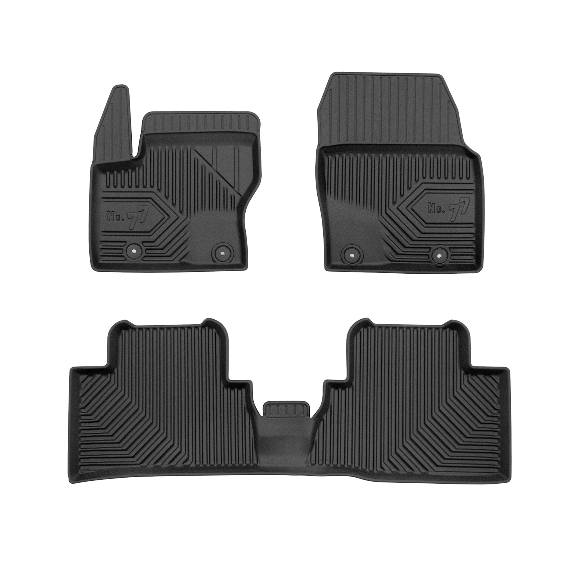 Fußmatten Gummimatten No.77 für Ford Grand C-Max 2010-2019 TPE Schwarz 3 tlg
