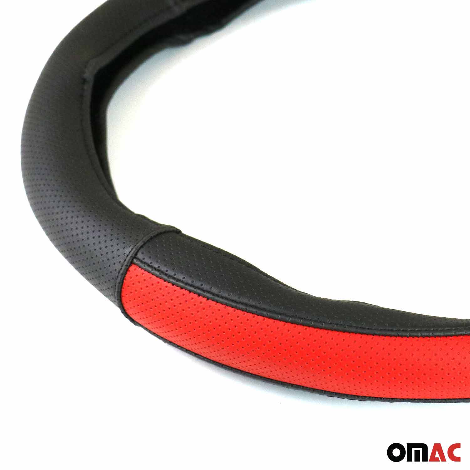 Lenkradbezug Lenkradschoner Lenkrad abdeckung Schwarz Halbmond Rot Ø 38-40 cm