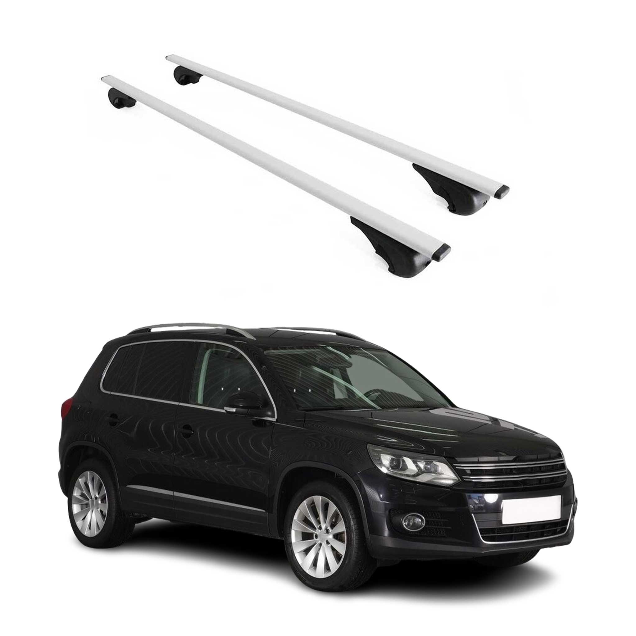 Dachträger Grundtäger für VW Tiguan mk1 2007-2016 75kg Metall Silber 2 tlg