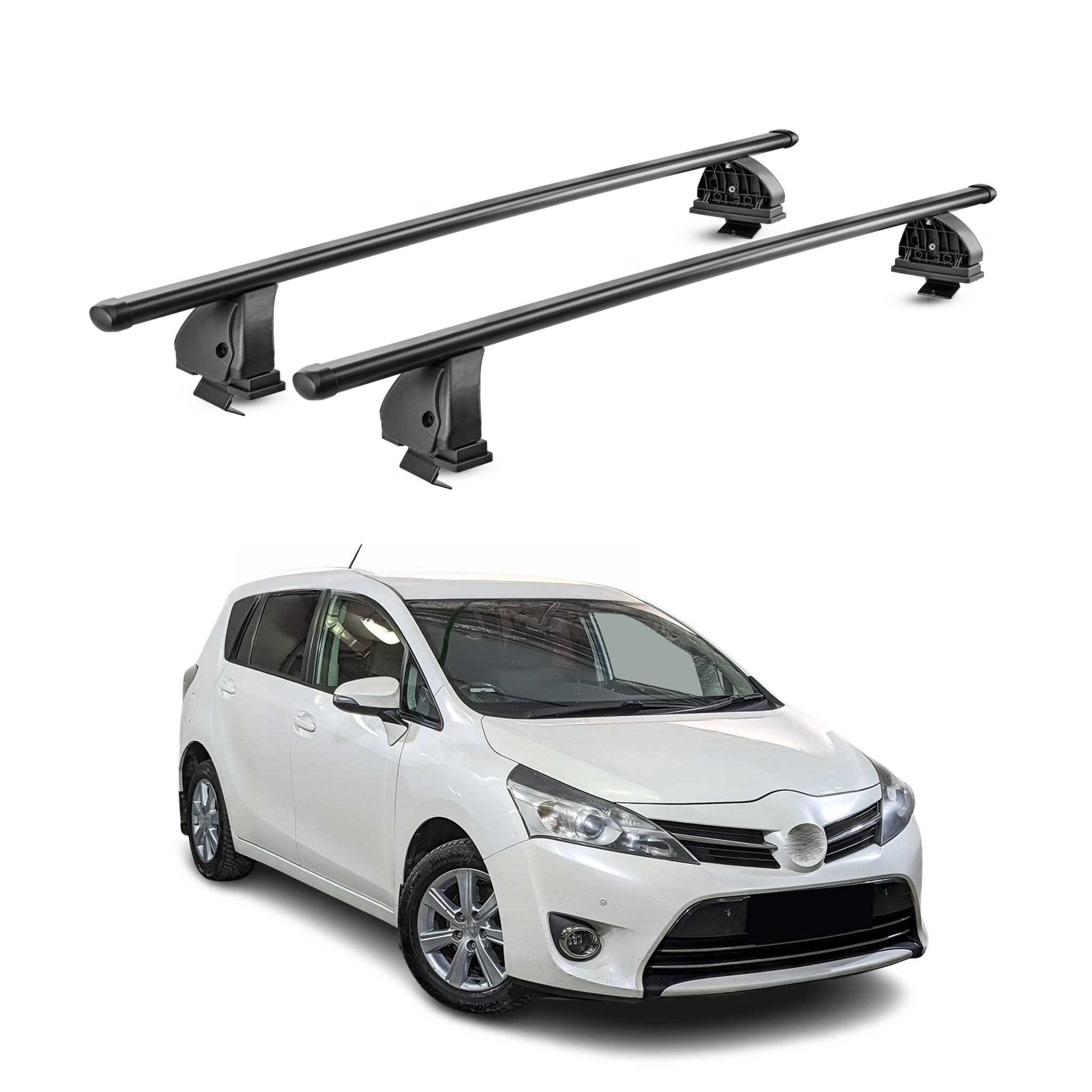 Stahl Dachträger für Toyota Verso S 2010-2016 TÜV Abschließbar 2tlg Schwarz