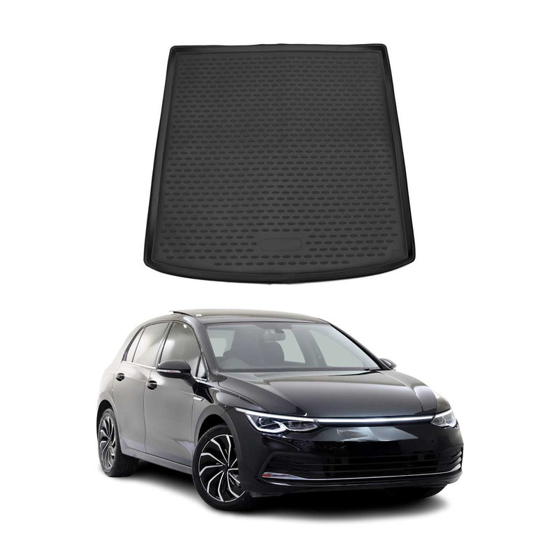 Kofferraummatte Kofferraumwanne für VW Golf 8 Variant 2019-2025 Gummi Schwarz