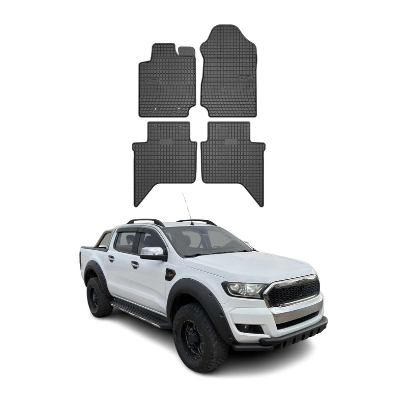 OMAC Gummi Fußmatten für Ford Ranger 2015-2022 DoubleCab Schwarz 4tlg