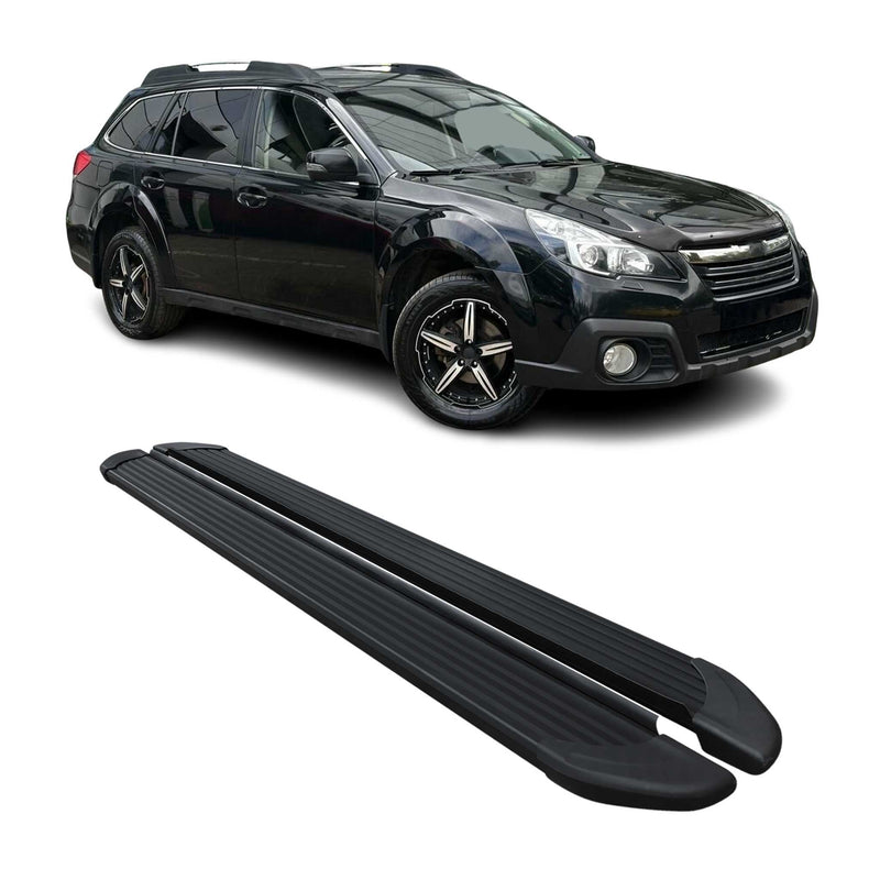 Seitenschweller Trittbretter Schweller für Subaru Outback 2010-2014 Alu Schwarz
