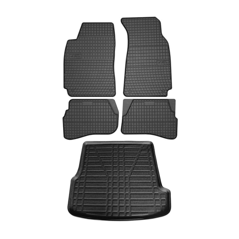 Fußmatten & Kofferraumwanne Set für VW Passat 2000-2005 Gummi TPE Schwarz 5x