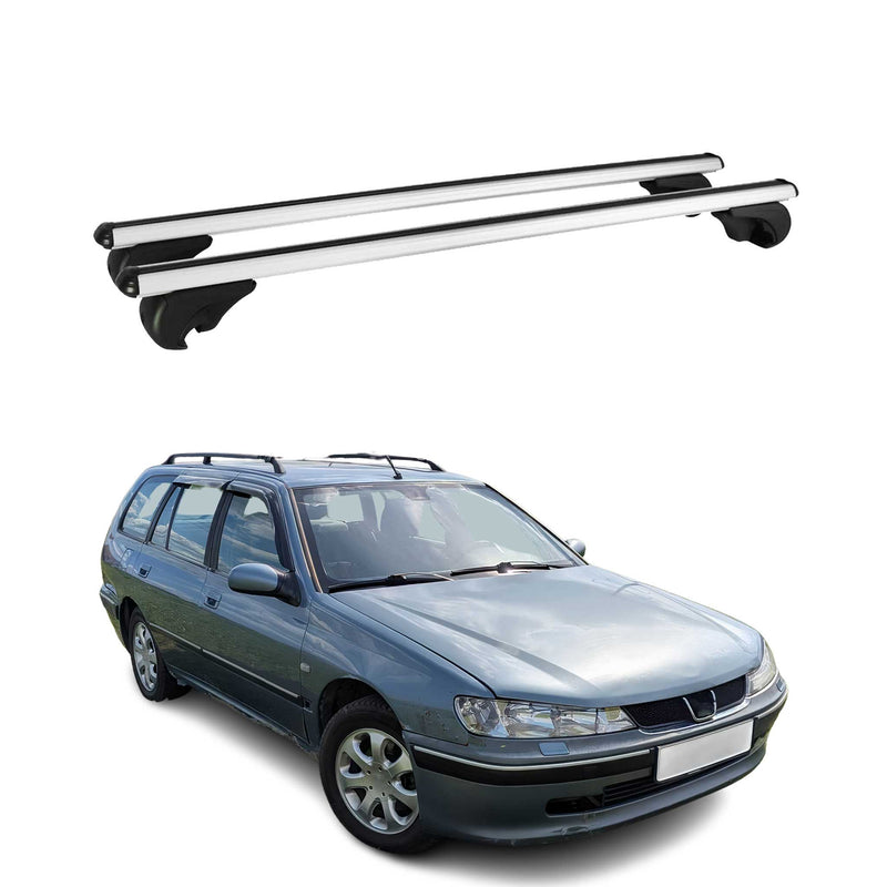 Dachträger Grundtäger für Peugeot 406 Kombi 1996-2004 75kg Alu Silber 2 tlg