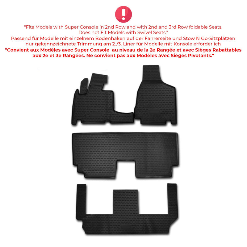 OMAC Gummimatten Fußmatten für Dodge Grand Caravan 2008-2020 TPE Schwarz