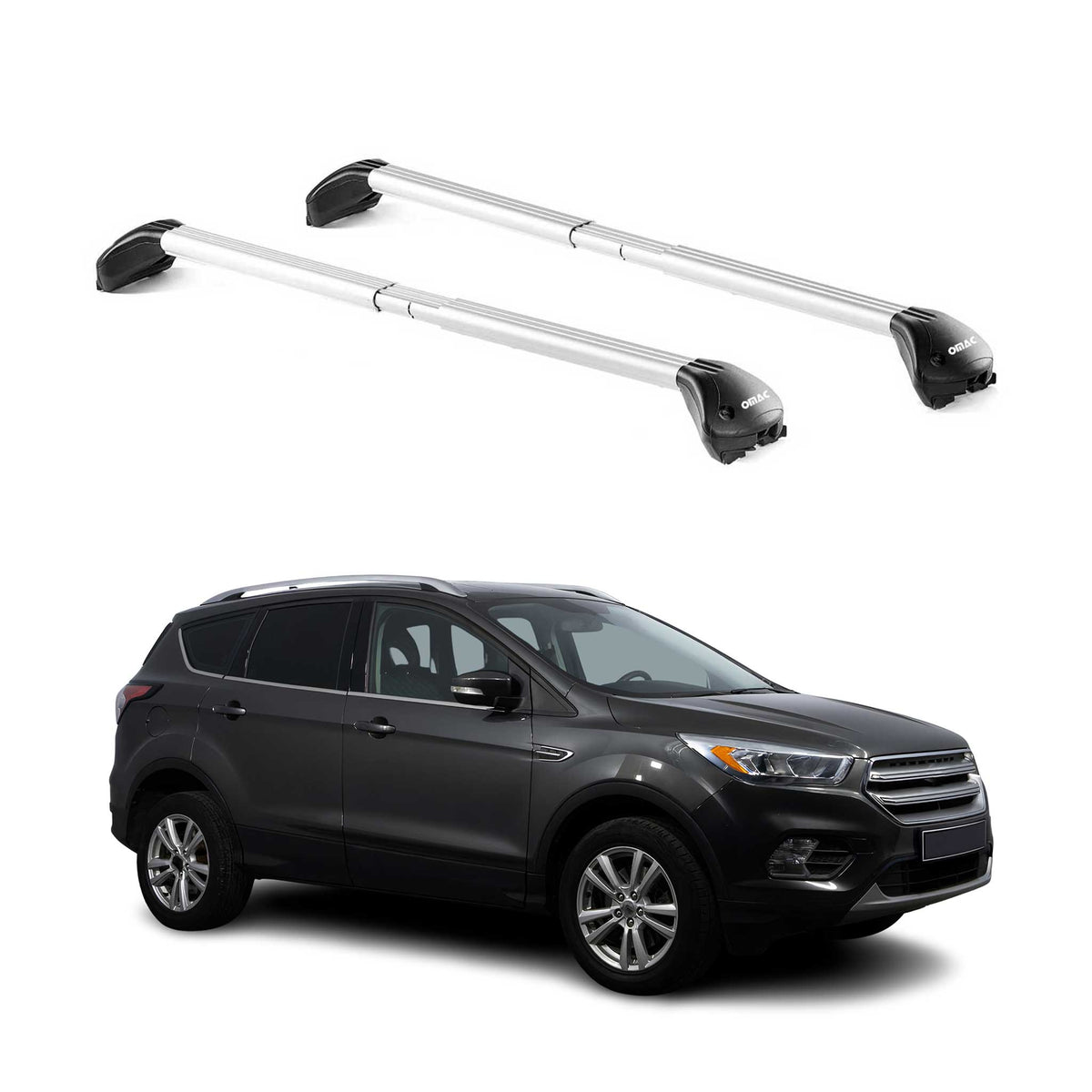 Dachträger Grundtäger für Ford Kuga II 2012-2019 100kg Aluminium Silber 2x ABE