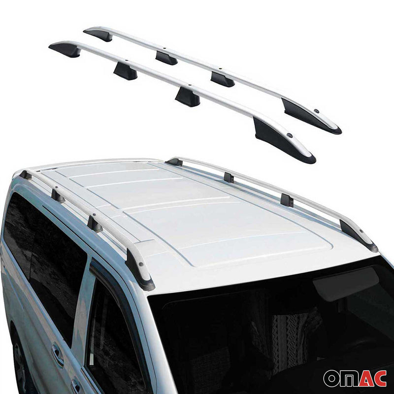 Dachreling Dachgepäckträger für VW Caddy 2010-2015 L2 Langer  Alu Silber 2x