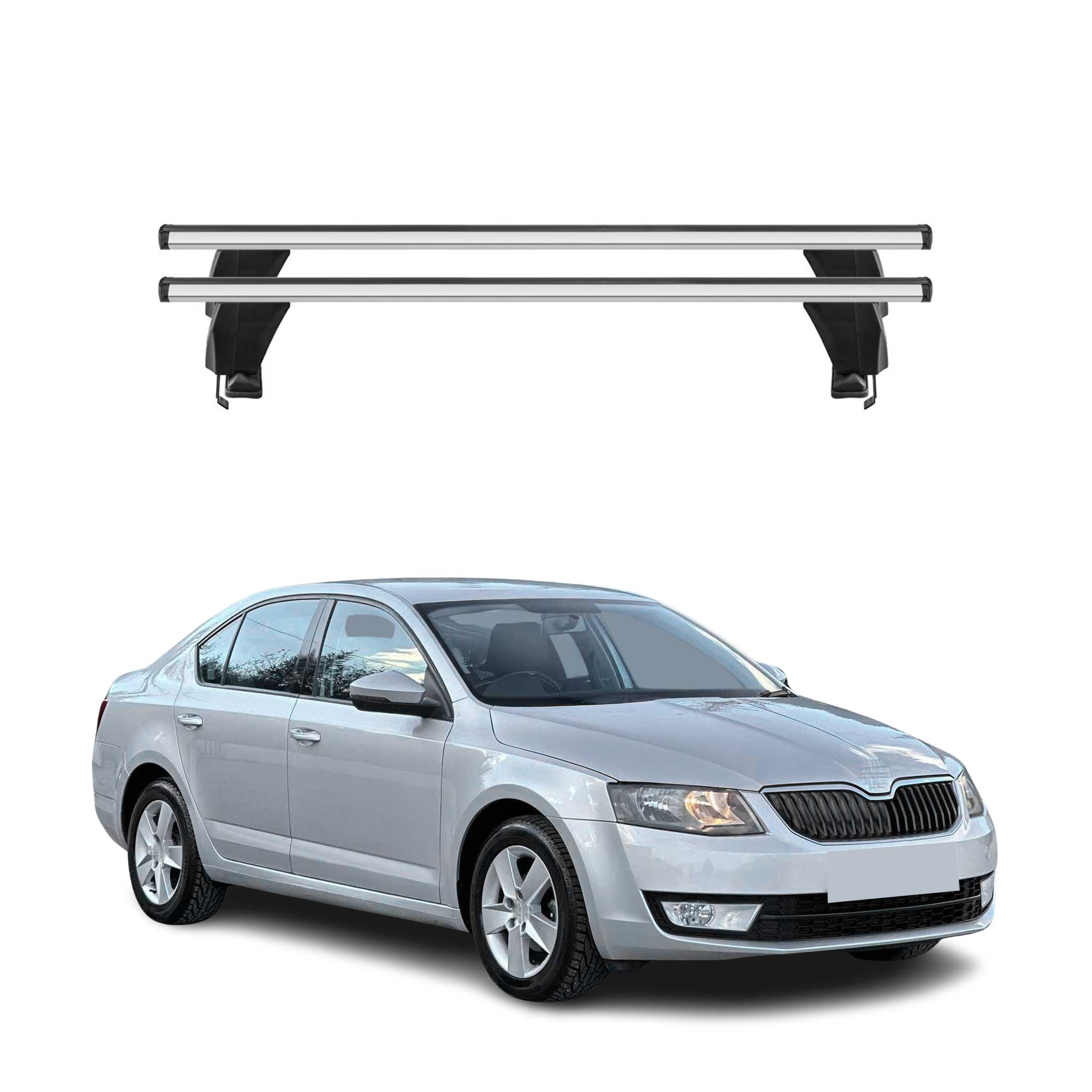 Menabo Dachträger für Skoda Octavia mk3 2013-2017 Pre-FL 50kg Alu Silber 2x