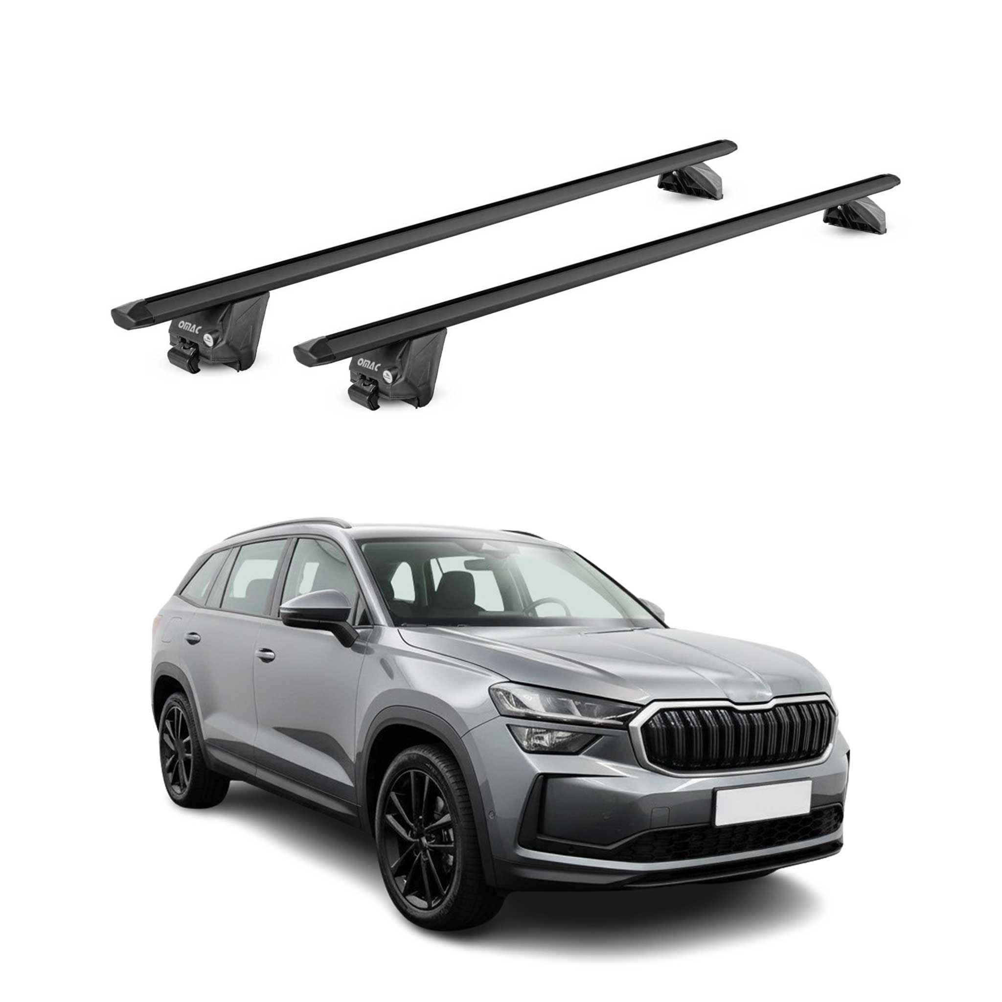 Dachträger Grundtäger für Skoda Kodiaq II 2024-2026 Aluminium Schwarz 2 tlg ABE