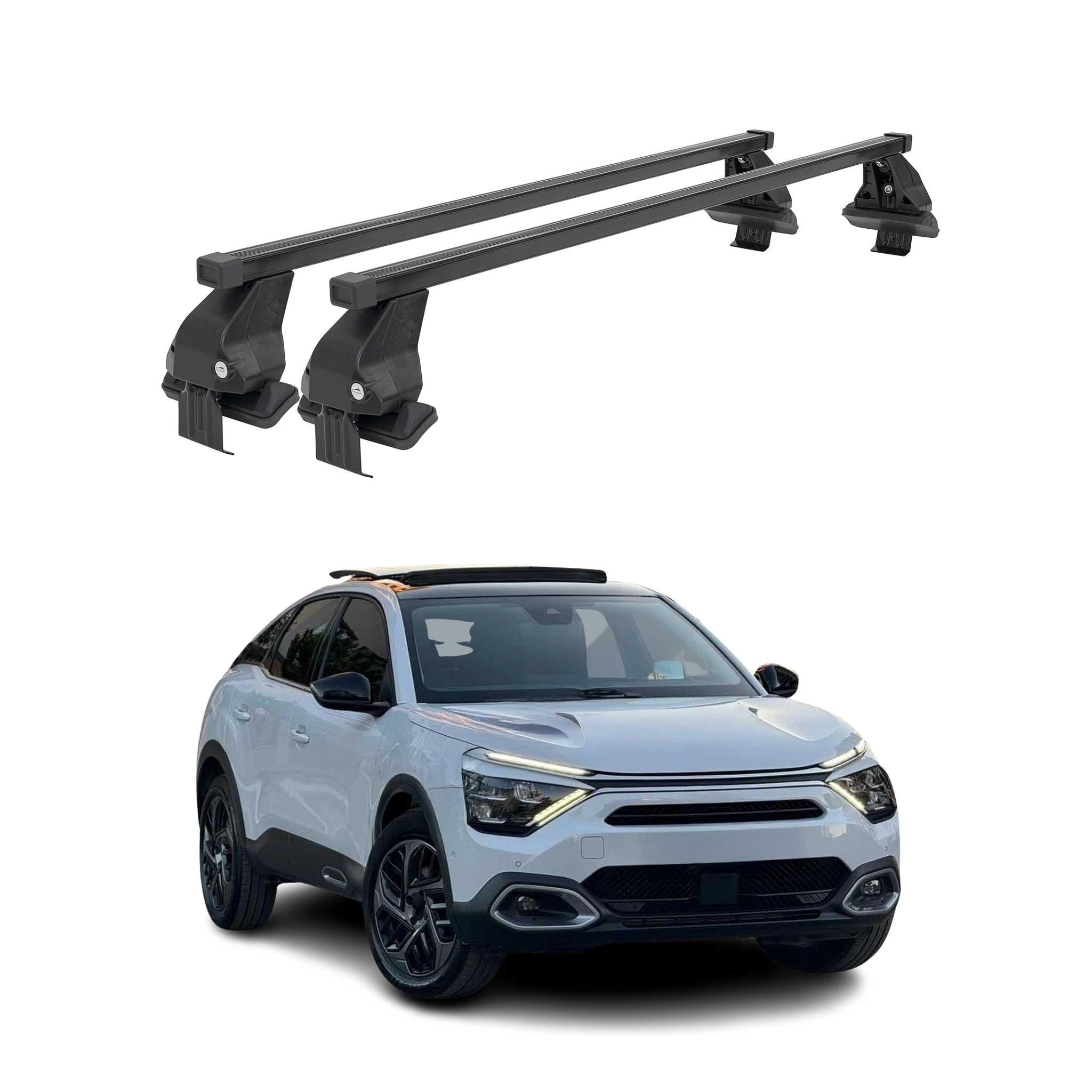Menabo Dachträger Grundtäger für Citroën C4 mk3 2021-2026 75kg Schwarz Stahl 2x
