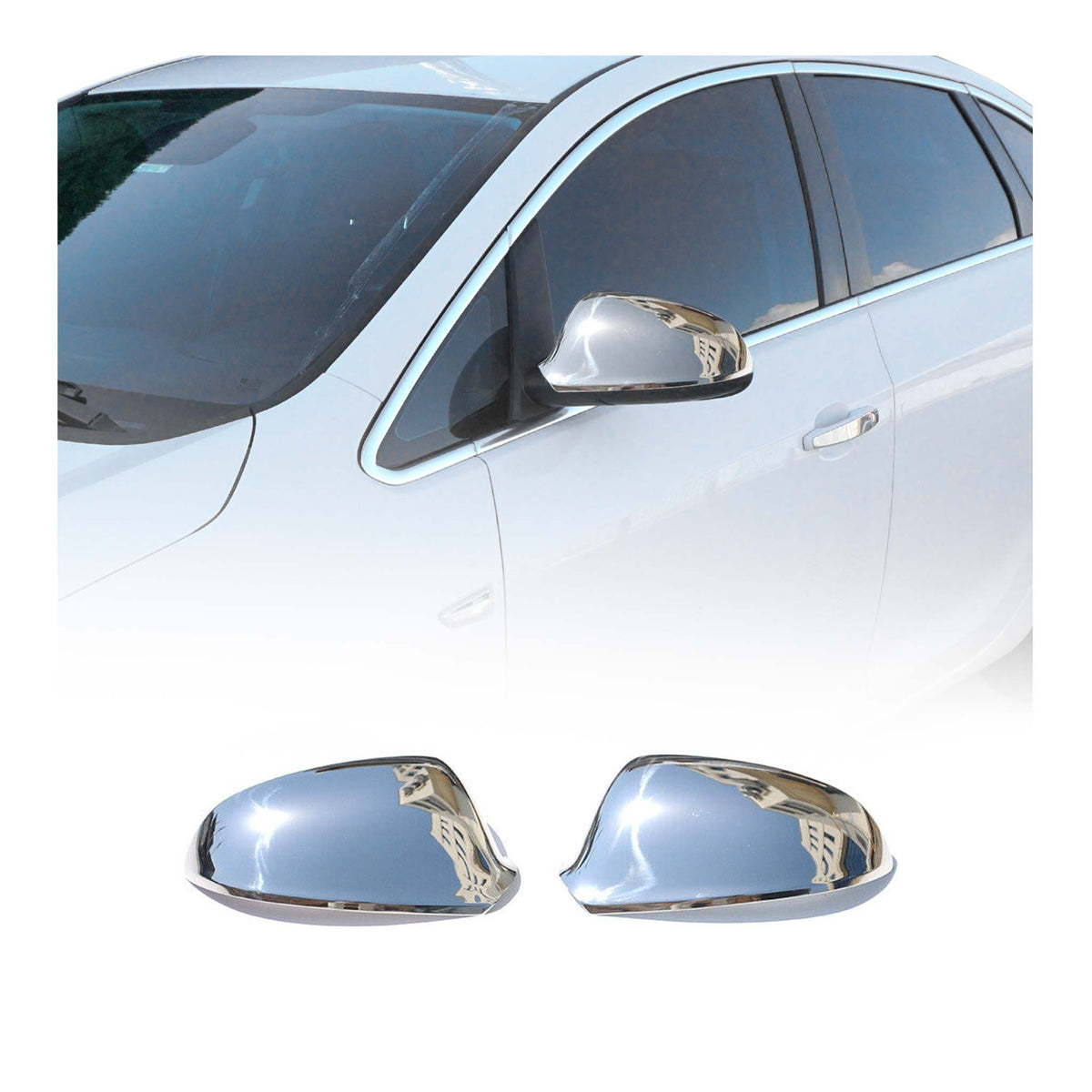 Spiegelkappen Spiegelabdeckung für Opel Cascada 2013-2019 Edelstahl Chrom 2tlg