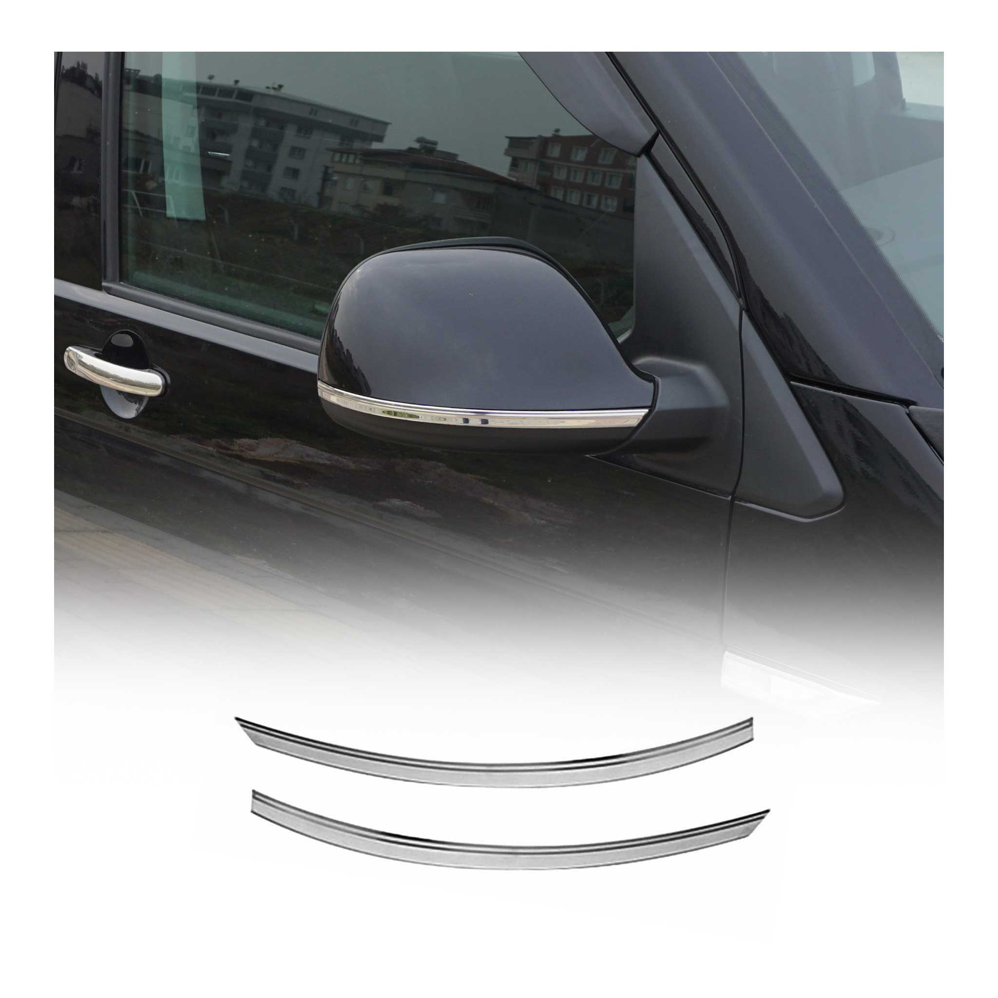 Spiegelkappen Leiste für VW Caddy 2015-2020 Edelstahl Chrom 4tlg