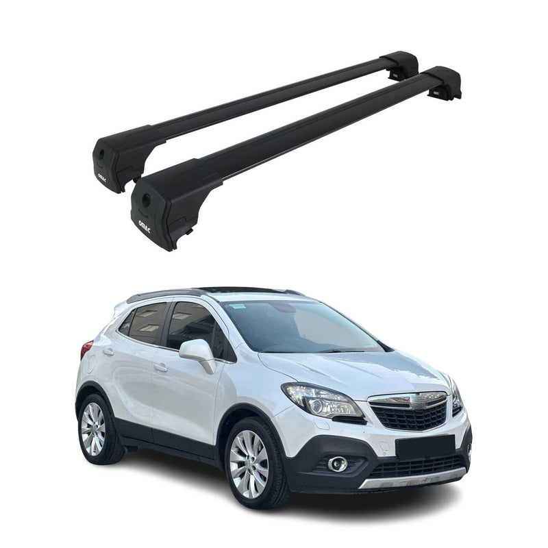 Dachträger Grundtäger für Opel Mokka \ Mokka X 2012-2019 75kg Alu Schwarz 2 tlg