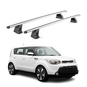 Alu Dachträger für Kia Soul II 2014-2019 TÜV T-Nut Abschließbar 2tlg Silber