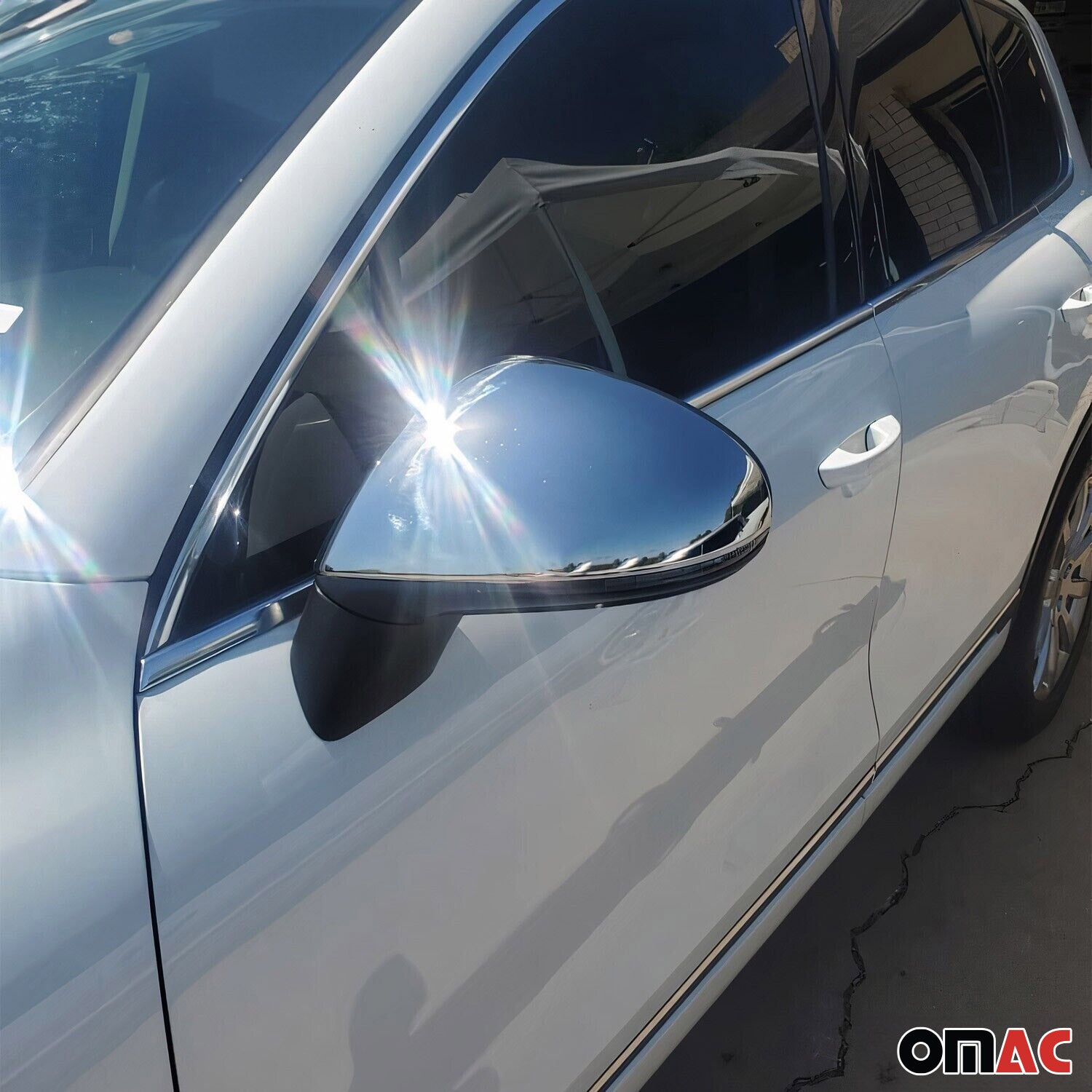 Spiegelkappen Spiegelabdeckung für VW Touareg mk2 2010-2015 Pre-FL Edelstahl 2x