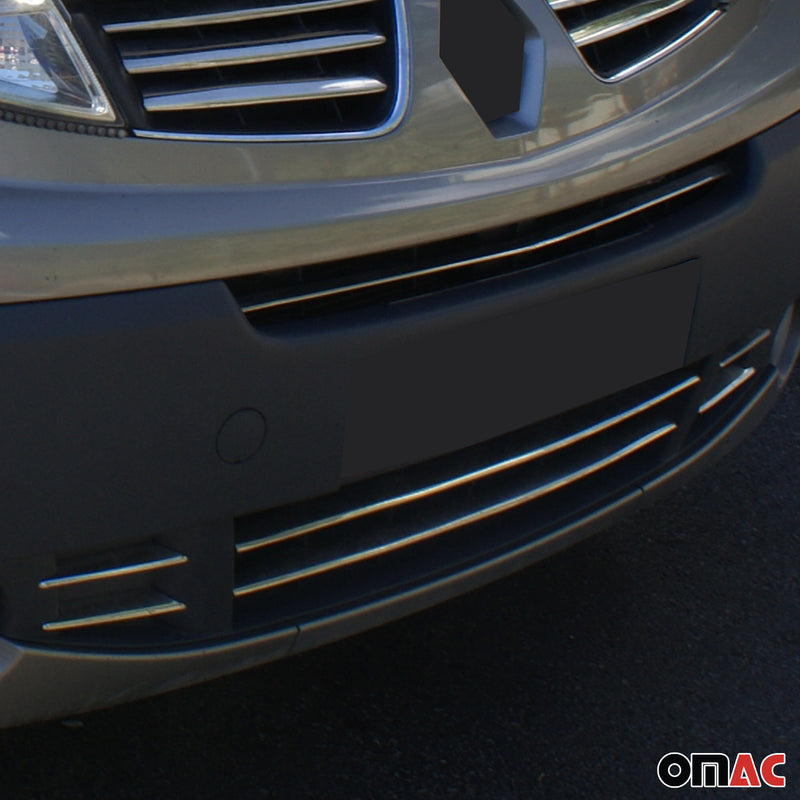 Kühlergrill Leisten Grillleisten für Renault Trafic 2008-2014 Chrom Silber 6x