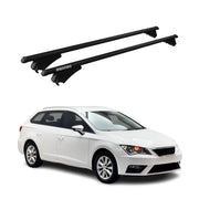 Menabo Grundträger Dachträger für Seat Leon 2012-2020 ABE Aluminium Schwarz 2tlg