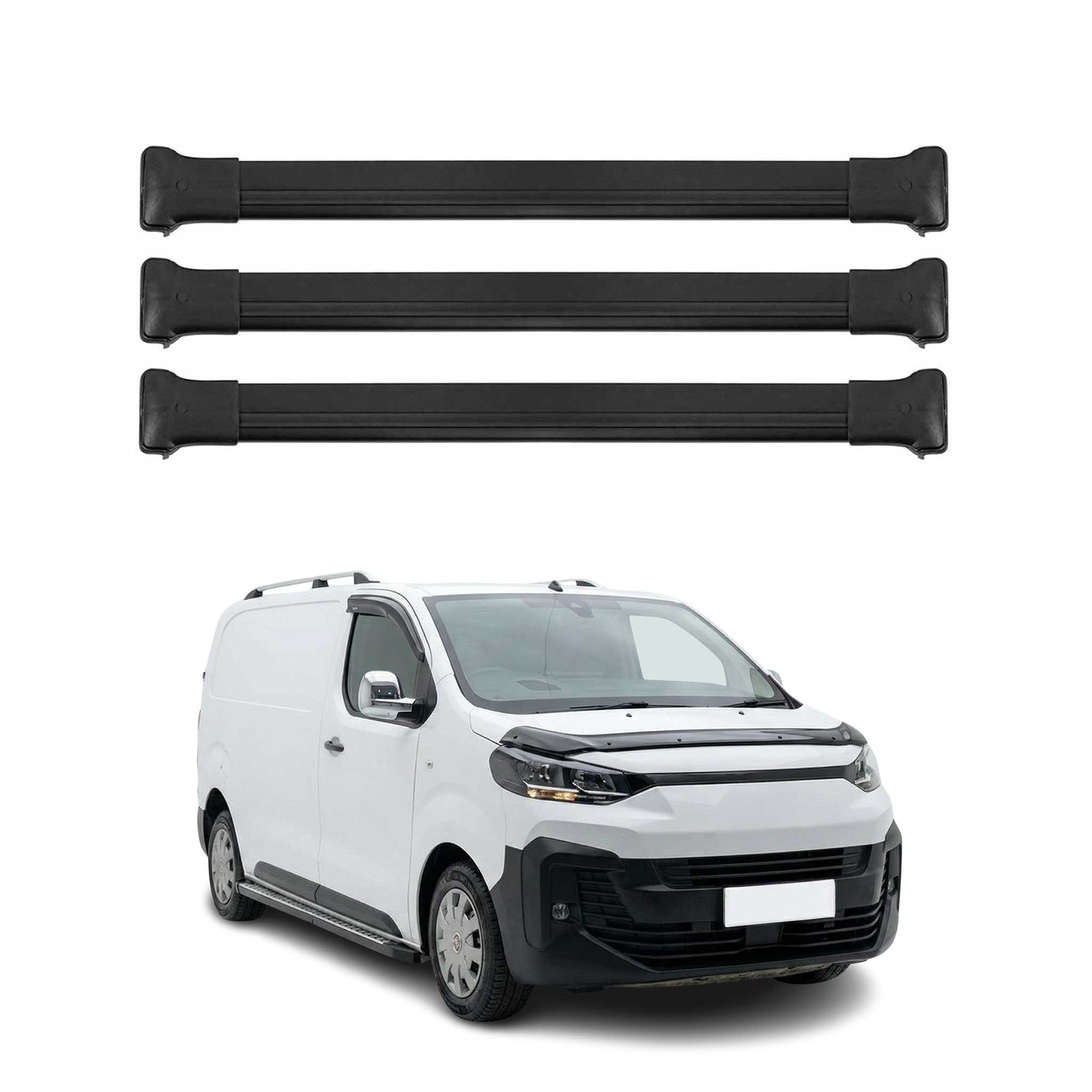 Dachträger Grundtäger für Fiat Scudo 2022-2026 Aluminium Schwarz 3 tlg