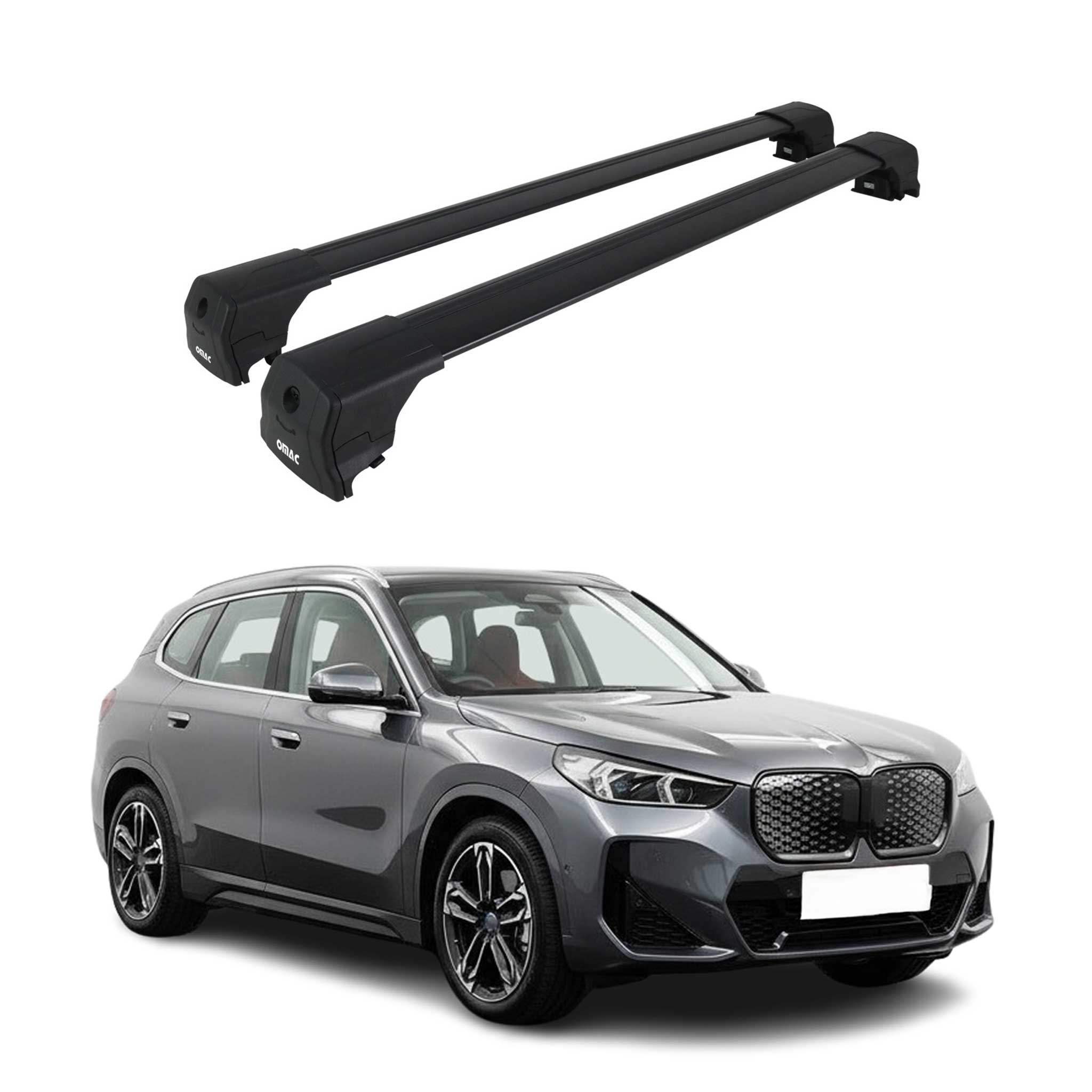 Dachträger Grundtäger für BMW iX1 U11 2022-2026 75kg Aluminium Schwarz 2 tlg