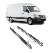 Stahl Trittbretter Schwellerrohre für Mercedes Sprinter W906 Langer L3/L4 Grau